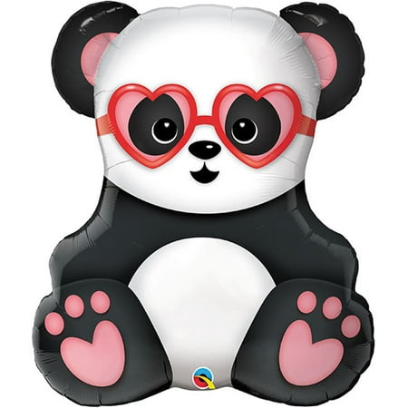 Panda With Heart Foil Balloon 32"