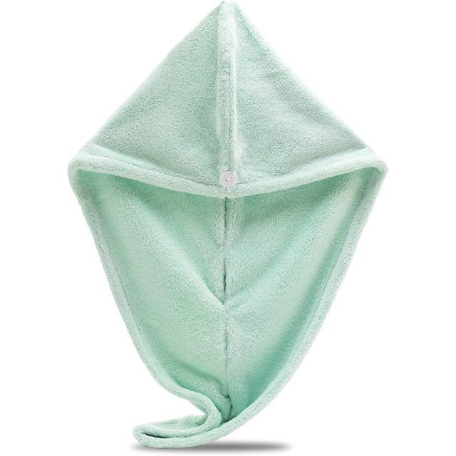 Microfiber Hair Towel Wrap, Hair Turban Towel Super Absorbent Twist Turban Dry Hair Caps with Buttons Bath Loop Fasten Salon Dry Hair Hat - By Exec-U-Gift