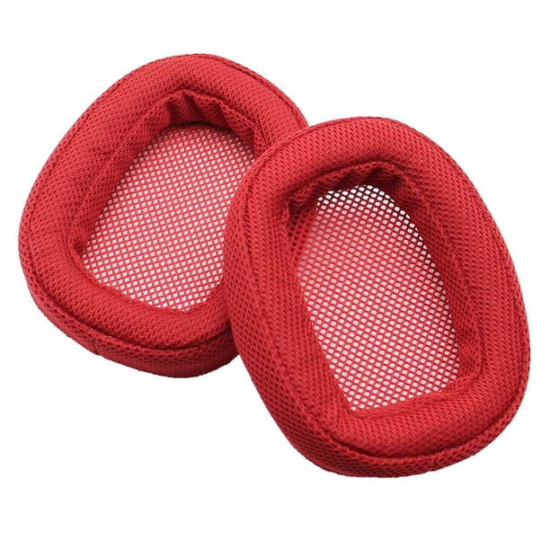 Methold 1 par de almohadillas para los oídos, auriculares, protección auditiva, suavidad, auriculares, orejera de malla, repuesto para auriculares Relojes inteligentes Rojo