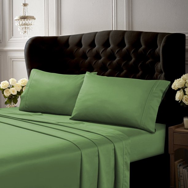 Tribeca Living 500TC Egyptian Cotton Sateen 4Piece Sheet Set Walmart
