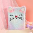 thumbnail image 3 of Precioso cuaderno de animales de peluche para niñas, mujeres y adolescentes, con diseño de gato, tamaño A6, 160 páginas., 3 of 5