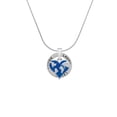 thumbnail image 2 of Delight Jewelry Silvertone Enamel Earth Heart Laugh Ring Charm Necklace, 18", 2 of 4