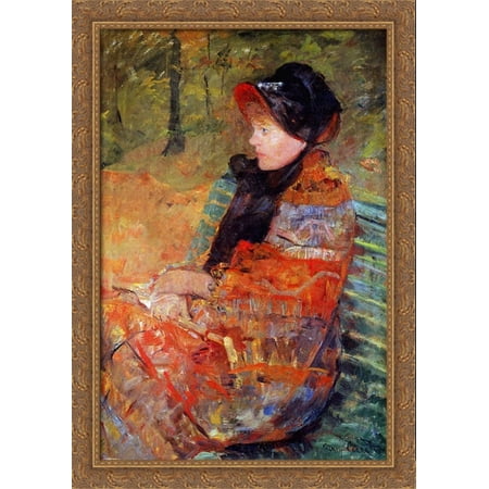 Portrait of Mlle C. Lydia Cassatt 28x40 Large Gold Ornate Wood Framed Canvas Art by Mary Cassatt