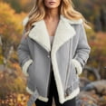 thumbnail image 2 of UJNDER Winter Jackets for Women Lined Coat with Lamb Collar Soft Warm Outerwear for Cold Weather Grey XL, 2 of 4