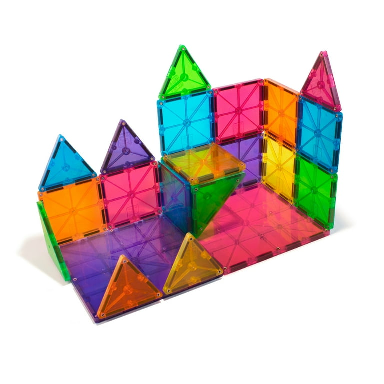 Magna-Tiles Kids 32-Piece Clear Colors Set, Original