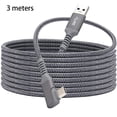 thumbnail image 1 of Cable de carga VR Type-c Date Line Reemplazo del cable de carga rápida para Oculus Quest 2, trenzado, aleación de aluminio, gris seitruly EL002628-01, 1 of 2