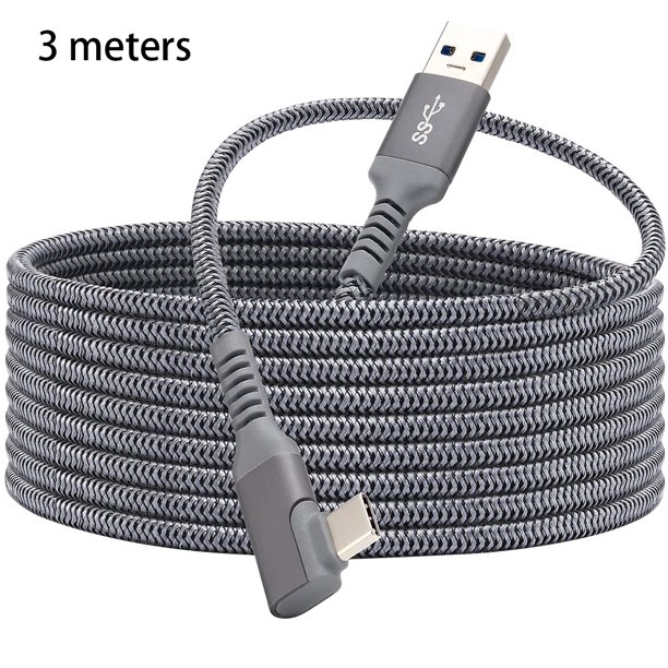 Cable de carga VR Type-c Date Line Reemplazo del cable de carga rápida para Oculus Quest 2, trenzado, aleación de aluminio, gris sidaley EL002628-01