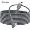 Charging Cable Data Line for Quest 1/2 Link VR Headset USB 3\.0 Type C Data Transfer Type\-C To USB\-A Cord VR Accessorie Grey 3 Meters