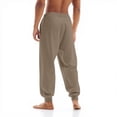 thumbnail image 5 of Resicozy Casual Joggers for Men Cotton Drawstring Elastic Waist Cargo Pants Lightweight Sweatpants with Pockets Light Brown S, 5 of 7