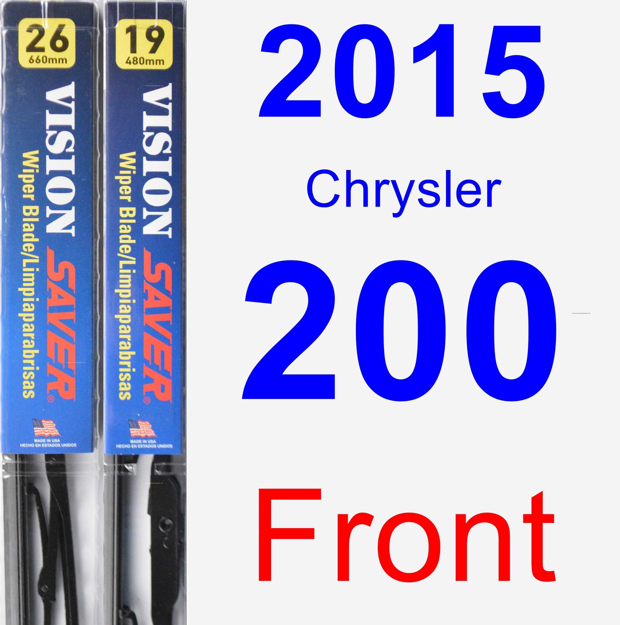 2015 Chrysler 200 Wiper Blade Set/Kit (Front) (2 Blades) Vision Saver