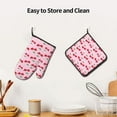 thumbnail image 6 of Y2K Heart Cherry Oven Mitts and Pot Holders Sets Hot Pads Heat Resistant Gloves Oven Mitten for Baking Kitchen Bakeware Cooking BBQ, 6 of 6