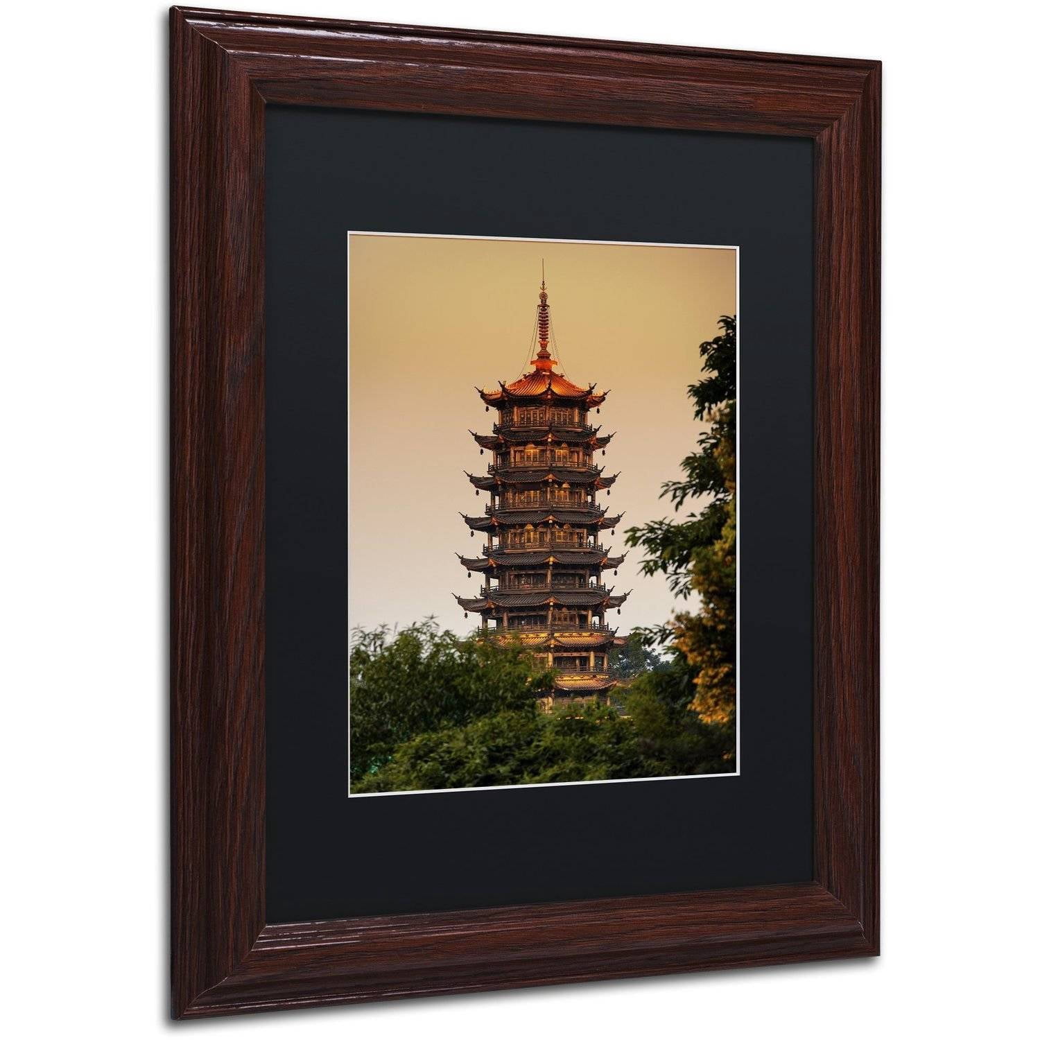 Trademark Fine Art "Light Pagoda" Canvas Art by Philippe Hugonnard, Black Matte, Wood Frame