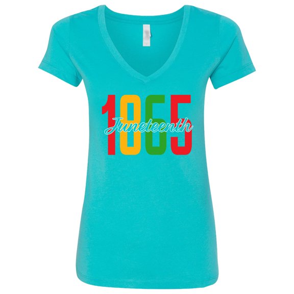 Inktastic 1865 Juneteenth Women's V-Neck T-Shirt