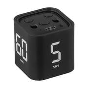 Aoqianlan Gravity Sensor Flip Cube Timer Efficient Power Usage Adjustable Volume Black