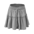 thumbnail image 3 of Doublju Women's Pleated Style Smocked Waist Flared Mini Skirt (Plus Size Available), 3 of 3