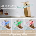 thumbnail image 2 of Grifo LED para lavabo de baño AVSIILE en forma de cascada en oro cepillado, 2 of 9