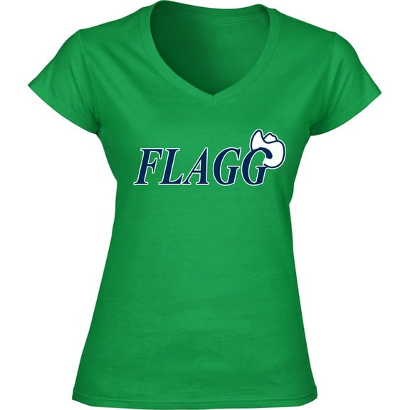 Dallas Flagg Dallas Old School Logo LADIES V-NECK Shirt T-Shirt