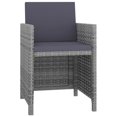 thumbnail image 2 of vidaXL 5 Piece Outdoor Dining Set with Cushions Poly Rattan Grey, 2 of 5