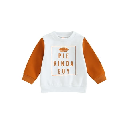 

Qtinghua Toddler Baby Girl Boy Thanksgiving Sweatshirt Letter Print Long Sleeve Pullover Tops Fall Clothes White Brown 0-6 Months