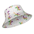 thumbnail image 2 of Bingfone Mardi Gras Carnival1 Bucket Hat For Men Women,Packable Reversible Printed Sun Hats,Fisherman Outdoor Travel Hiking Beach Caps, 2 of 9