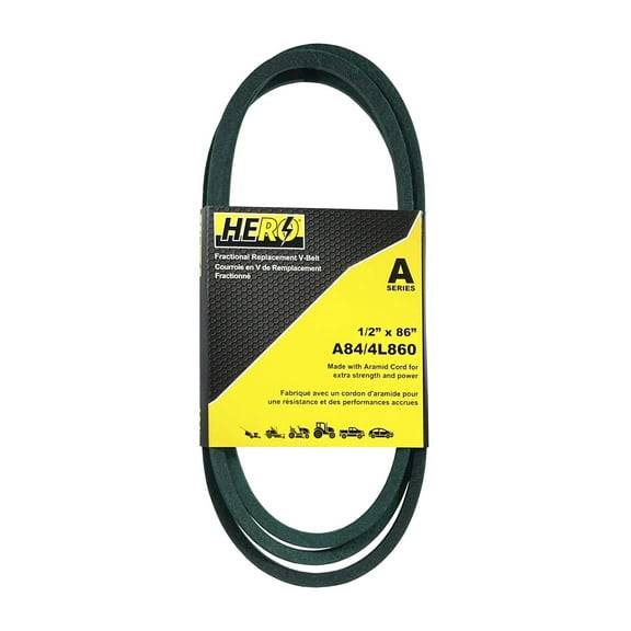 HERO® 1/2 inch x 86 inch Aramid Kevlar Lawn Mower Belt Replacement For Reference A84 4L860