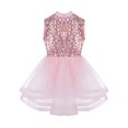 thumbnail image 4 of iiniim Kids Girls Sleeveless Mock Neck Sequins Ballet Dance Leotard Dress Latin Lyrical Jazz Costume, 4 of 7