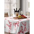 thumbnail image 6 of Pink Bow Ribbon Table Cloth, Vintage Modern Art Bowknot Waterproof Tablecloth for Rectangle Tables, Reusable Washable Fabric Table Cover for Restaurant Kitchen Dining Tables 52"x70", 6 of 6