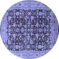 thumbnail image 1 of Ahgly Company Machine Washable Indoor Round Oriental Blue Industrial Area Rugs, 7' Round, 1 of 4