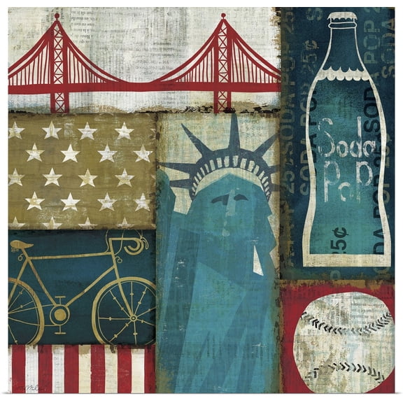 Great BIG Canvas | Rolled Mo Mullan Poster Print entitled American Pop I