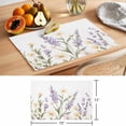 thumbnail image 6 of Flowers Placemats Set of 4, Vintage Watercolor Purple Yellow Floral Leaf Plant Non-Slip Place Mats Washable Table Mats for Kitchen Dining Table Decorations Indoor/Outdoor, 6 of 9