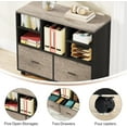thumbnail image 2 of L-Shaped Executive Desk with Reversible File Cabinet, 3" Office Desk with Storage Drawers, Grey, 2 of 7