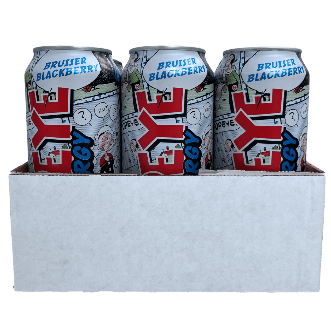 Popeye Energy, Bruiser Blackberry, Energy Drink, 16 fl oz, 12 Pack Cans