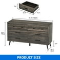 thumbnail image 2 of DEXTRUS 6-Drawer Double Dresser with Anti-Tipping, Wood Chest of Drawer Storage Cabinet, Dark Oak, 2 of 8