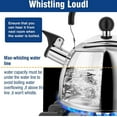 thumbnail image 4 of 2 Liter Stainless Steel Whistling Tea Kettle Stove Top Water Boiler Teapot Home, 4 of 12