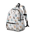 thumbnail image 2 of Cat and Fishbowl White Pattern Cute School Backpack with Padded Back and Adjustable Shoulder Straps 13.4"x11"x4.7", 2 of 5