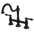 thumbnail image 1 of Kingston Brass KS3785AL Restoration Kitchen Bridge Faucet, Oil Rubbed Bronze, 1 of 1