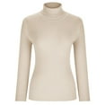 thumbnail image 4 of Women‘s Turtleneck Fall Winter Long Sleeve Sweater Jumper Warm Soft Ribbed Knitted Casual Solid Color Basic Slim Fit Pullover Tops(Coffee XL), 4 of 8
