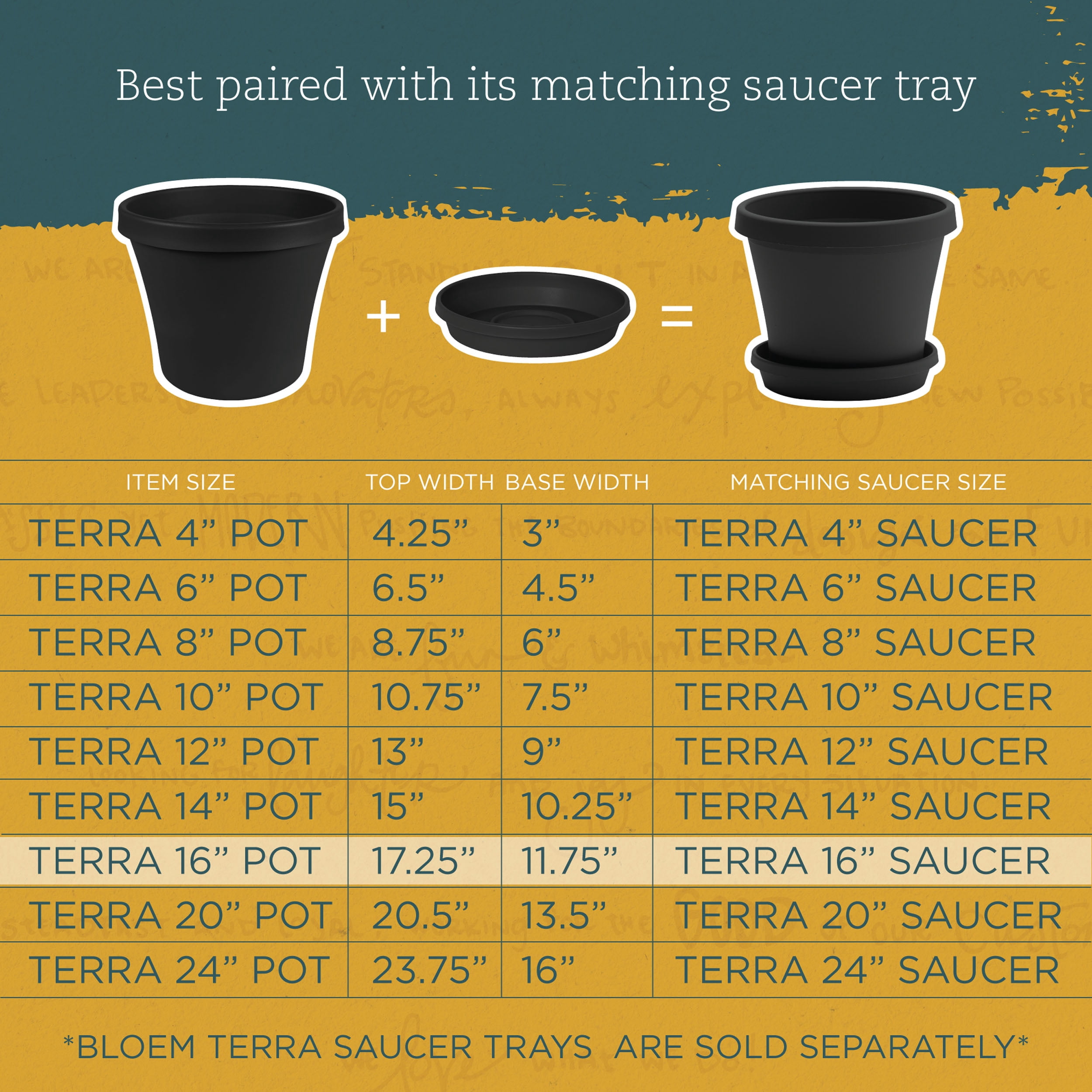 Bloem 16-in Terra Round Resin Planter - Black (Saucer Not Included)