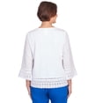 thumbnail image 2 of Alfred Dunner Womens Petite Eyelet Trim Flutter Sleeve Top With Necklace, 2 of 6