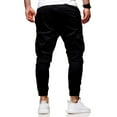 thumbnail image 4 of Resicozy Causal Cargo Sweatpants for Men Drawstring Waist Joggers with Pockets Soft Athletic Workout Track Pants Black 3XL, 4 of 5