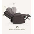 thumbnail image 3 of 22'' Massage Recliner Chair for Adults with Heat and Massage, Manual PU Leather Recliner with Cup Holders and Side Pockets Colors Available, 3 of 9