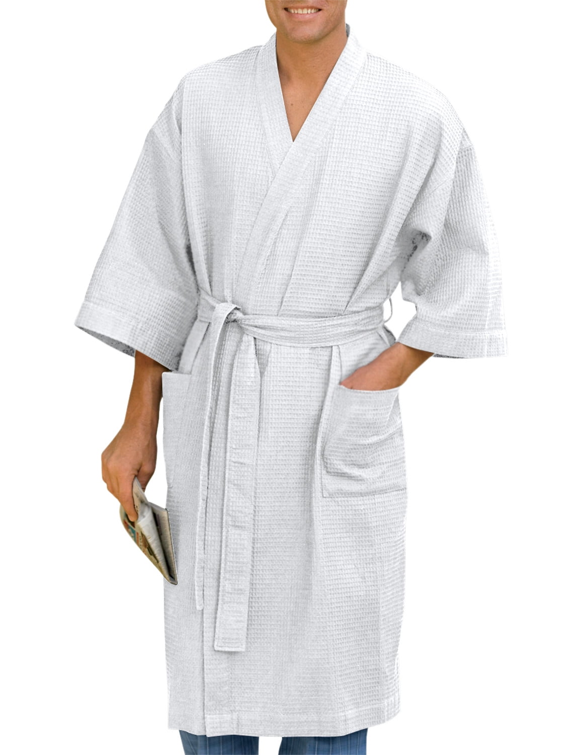   Essentials Men's Lightweight Waffle Robe (Available in  Big & Tall), Navy, 3X-Large Big : Clothing, Shoes & Jewelry