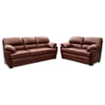 thumbnail image 1 of Sala de Piel Genuina Sofá y Love Seat ConfortoPiel  Florencia Tabaco, 1 of 9