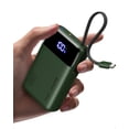 thumbnail image 1 of Power Bank INIU 20000 mAh 45 W con cable USB-C integrado, verde, 1 of 8
