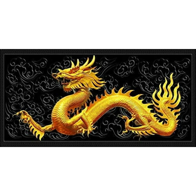 VIP.LINE Golden Dragon Aquarium Background Poster PVC Fish Tank Decorations Landscape (36" x 24"/ 91 x 61cm)