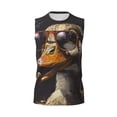 thumbnail image 6 of Lsque Modern Funny Duck Print Men's Cotton Blend Sleeveless Muscle Shirts (S-3XL)- Moisture Wicking, Odor Protection, UPF 30+,X-Large, 6 of 8