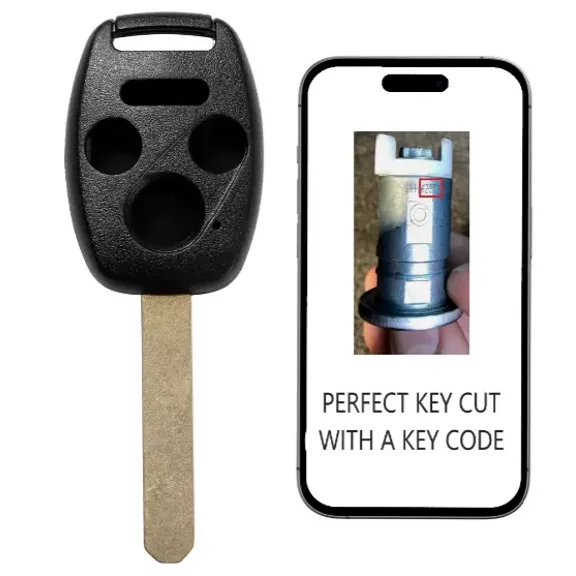 Key Cut Service 4 Button Remote Key Shell Case for Honda 2003 - 2014 Models