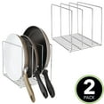 thumbnail image 2 of mDesign Steel Storage Tray Organizer Rack for Kitchen Cabinet - 2 Pack - Chrome, 2 of 9