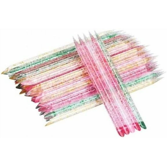 100 PCS Plastic Cuticle Pushers, Double-End Colorful Crystal Sticks, Multiple colour Nail Care Sticks, Nail Cuticle Pusher, Disposable Nail Cuticle Pusher, Nail Art Dotting Tool for Home Salon