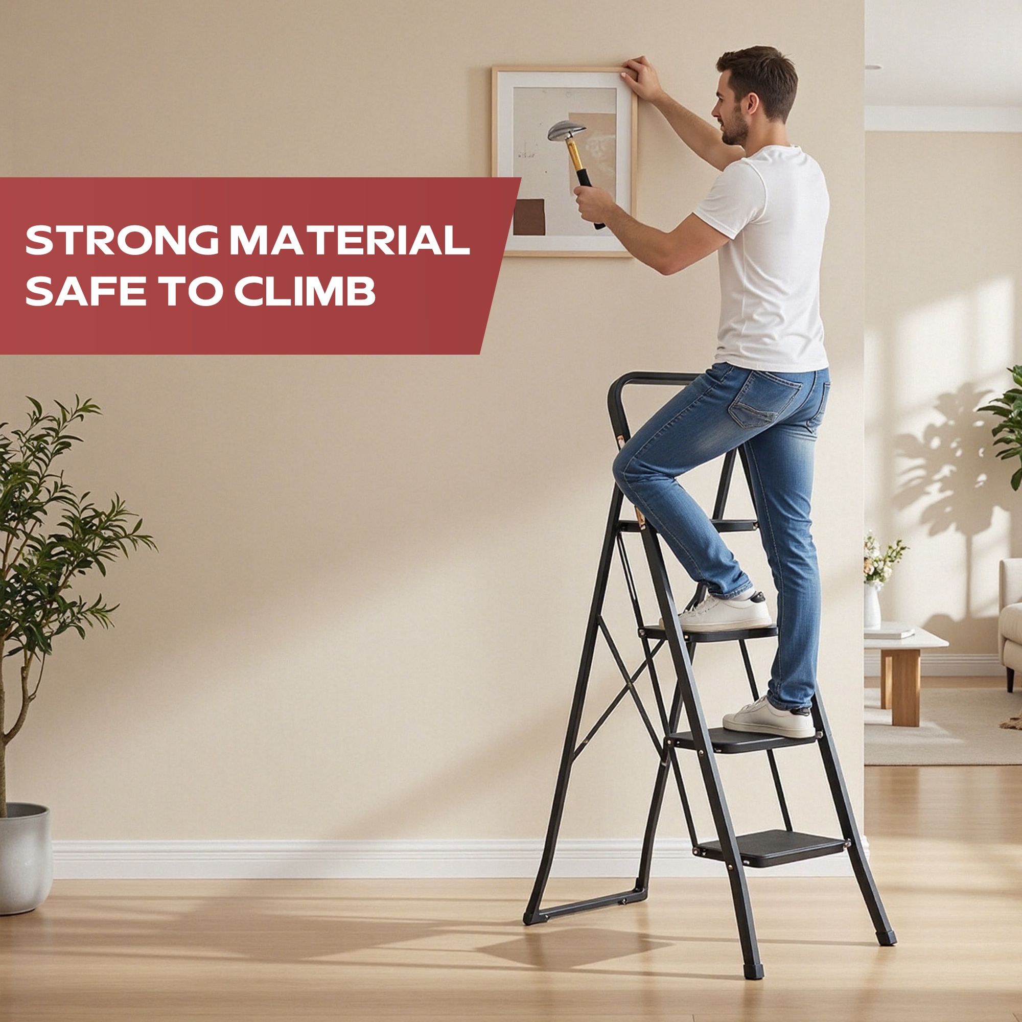 Primy 4-Step Folding Ladder, 350 Lb Capacity photo 6